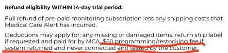 Medical Care Alert T&C Refund Policy
