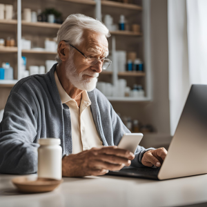 Senior Ordering Medications from Online Pharmacy